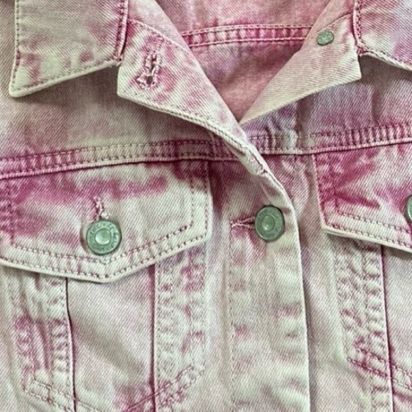 WE THE FREE, Free People pink denim acid wash jacket-size S-vintage -EUC - Picture 4 of 8